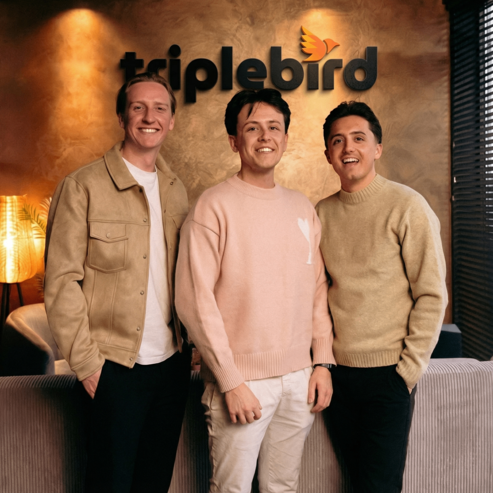 Het team van Triplebird: Floris, Sem en Loy voor het Triplebird-logo